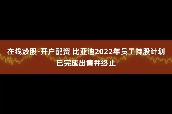 在线炒股-开户配资 比亚迪2022年员工持股计划已完成出售并终止